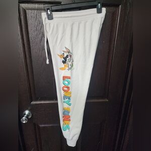 Warner Bros. Looney Tunes Women's Joggers - White with Multicolor Print